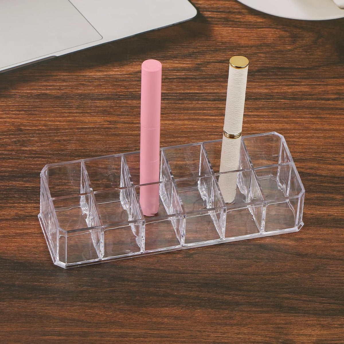 Acrylic Lipstick Organizer Case - 12 Slots Cosmetic Storage Box