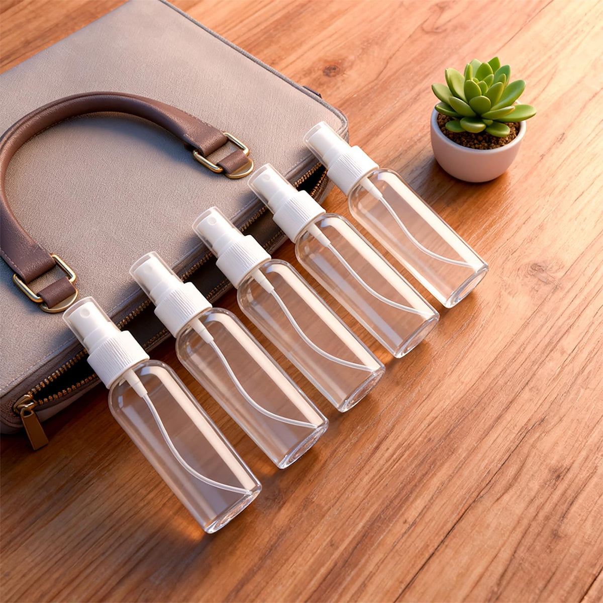 Travel Spray Bottles Set - 5 Refillable 3.4 oz TSA Approved Fine Mist Containers