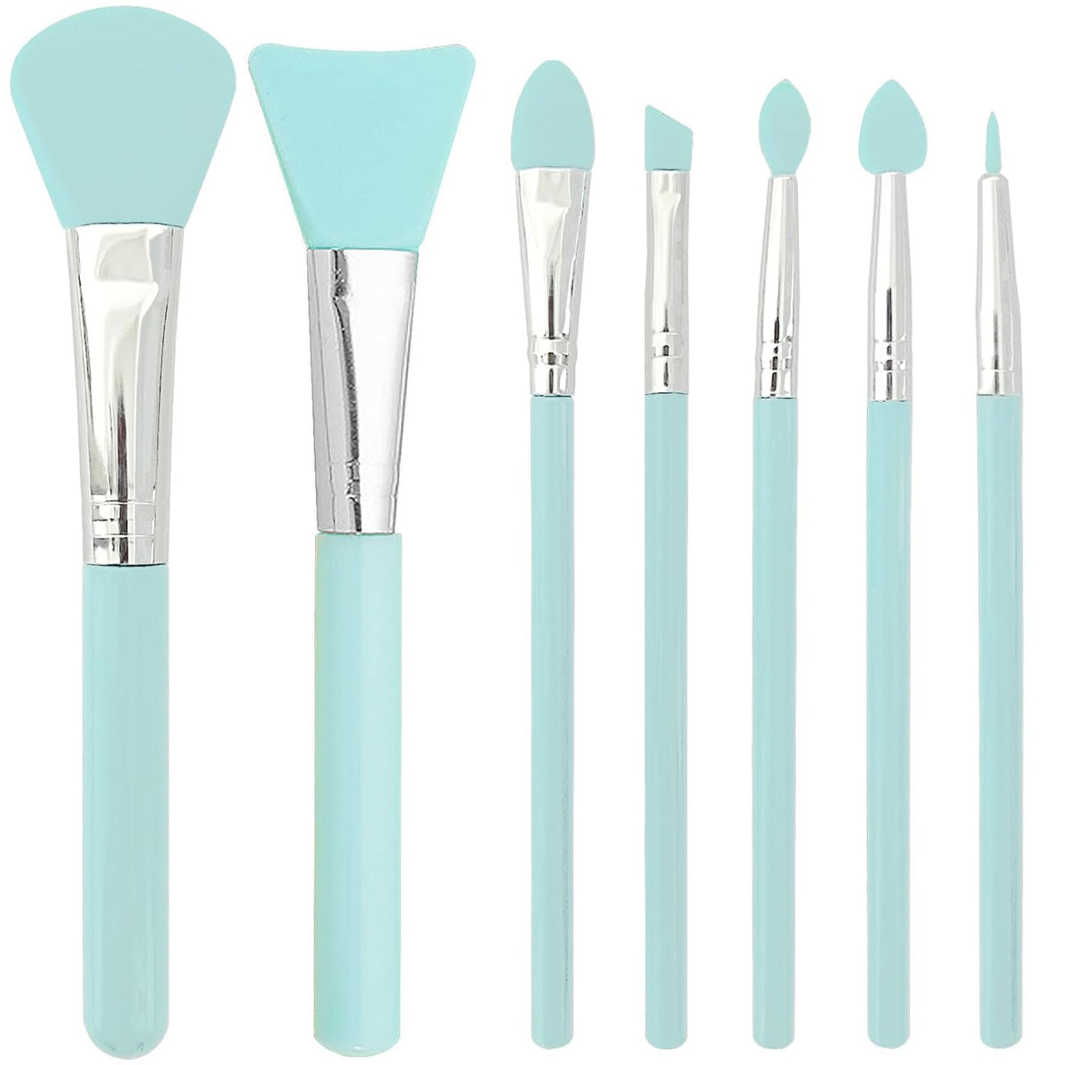 Silicone Makeup Brush Applicator Kit - 7 Pcs for Cream, UV Resin, and Cosmetics