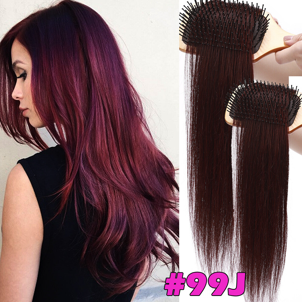 Seamless Clip-In Human Hair Extensions - Full Head Remy Hair Wefts
