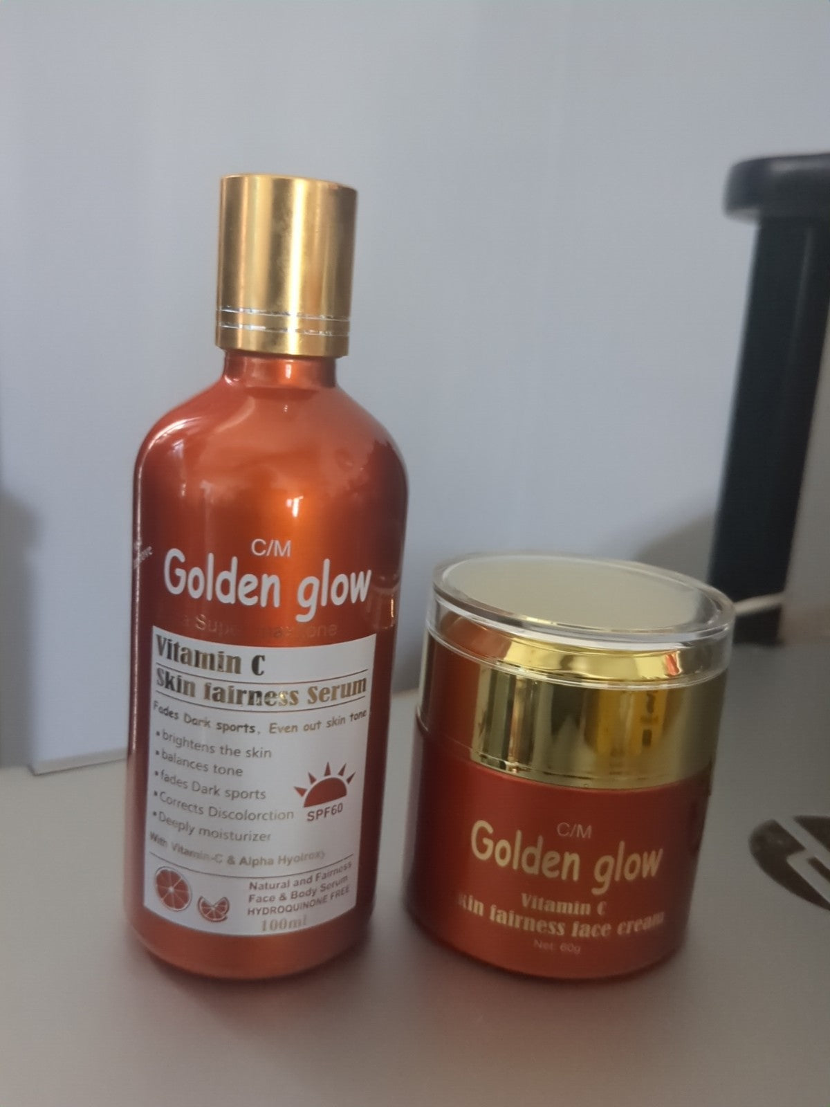 Vitamin C Brightening Face Cream & Serum SPF 60 - Golden Glow