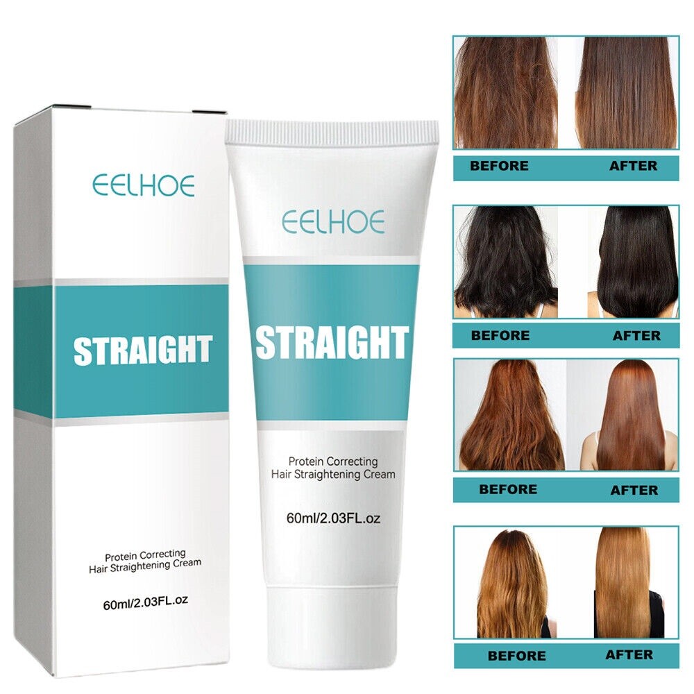 Protein Hair Straightening Cream with Silk & Collagen for Smooth Hair