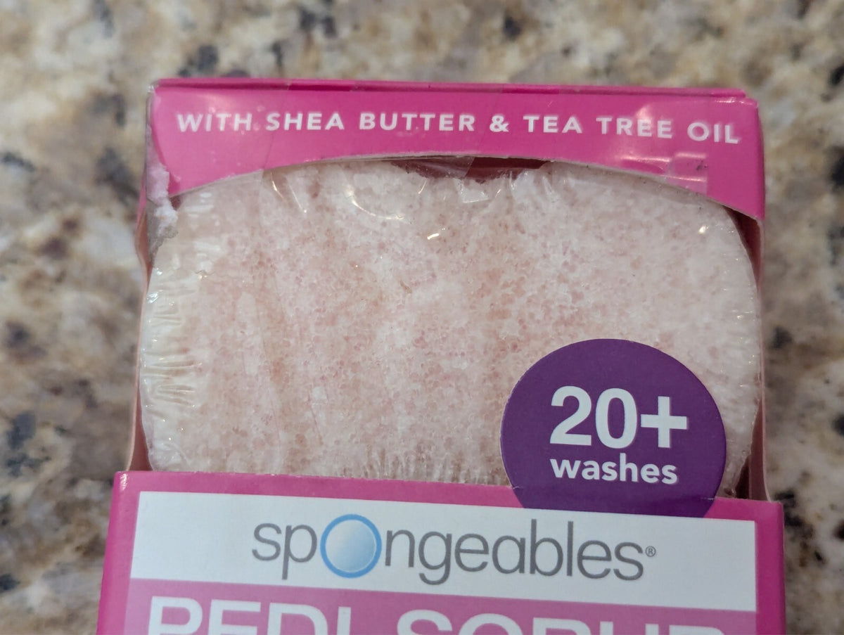 Spongeables Pedi-Scrub In A Sponge Lavender Tea Tree Oil lasts 20