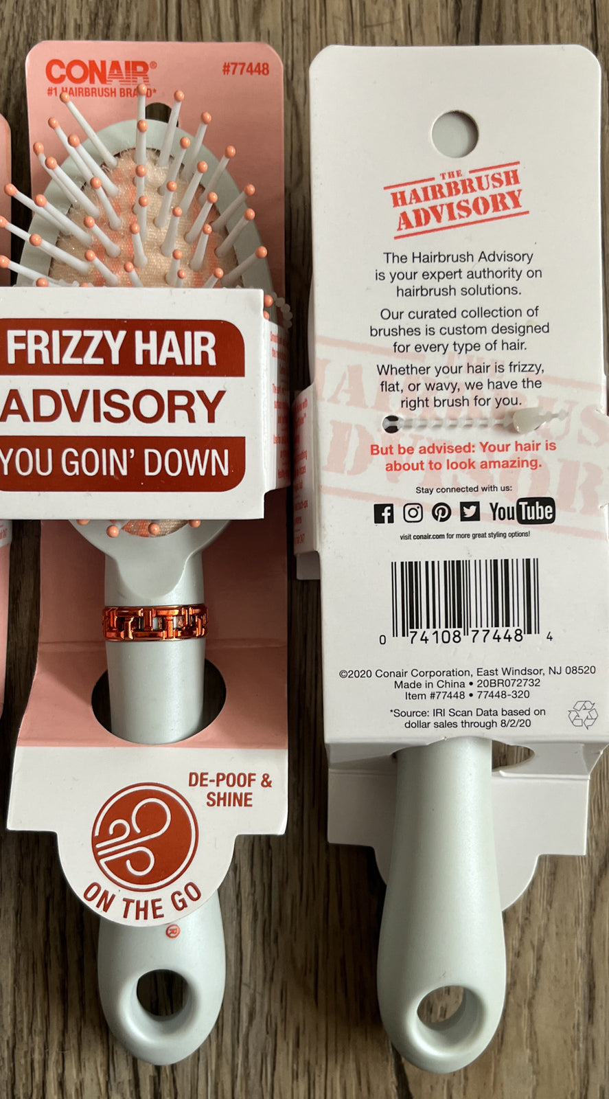 Conair Frizzy Hair De-Puff & Shine On-The-Go Detangler Set - 3 Pieces
