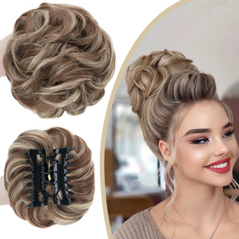 Clip-On Messy Bun Hair Piece Extension for Natural Updos - Blonde