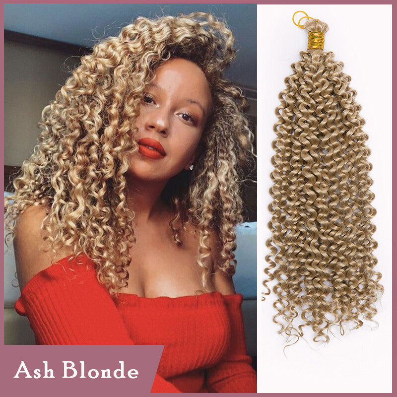 Water Wave Crochet Hair Extensions - Ombre Deep Curl Synthetic Braiding Hair