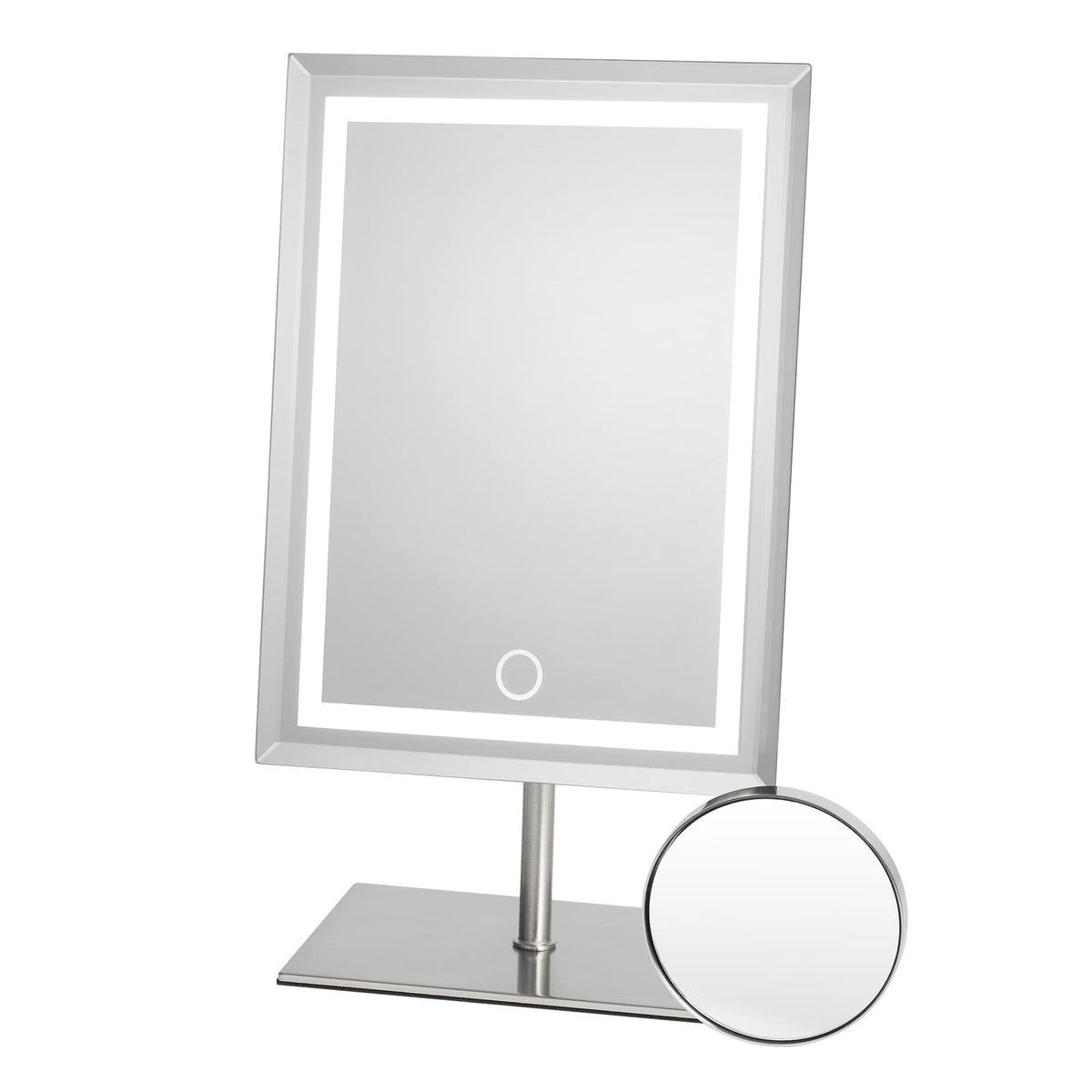 Lighted Makeup Mirror with 80 LEDs and 10X Magnification - Metal Vanity Mirror