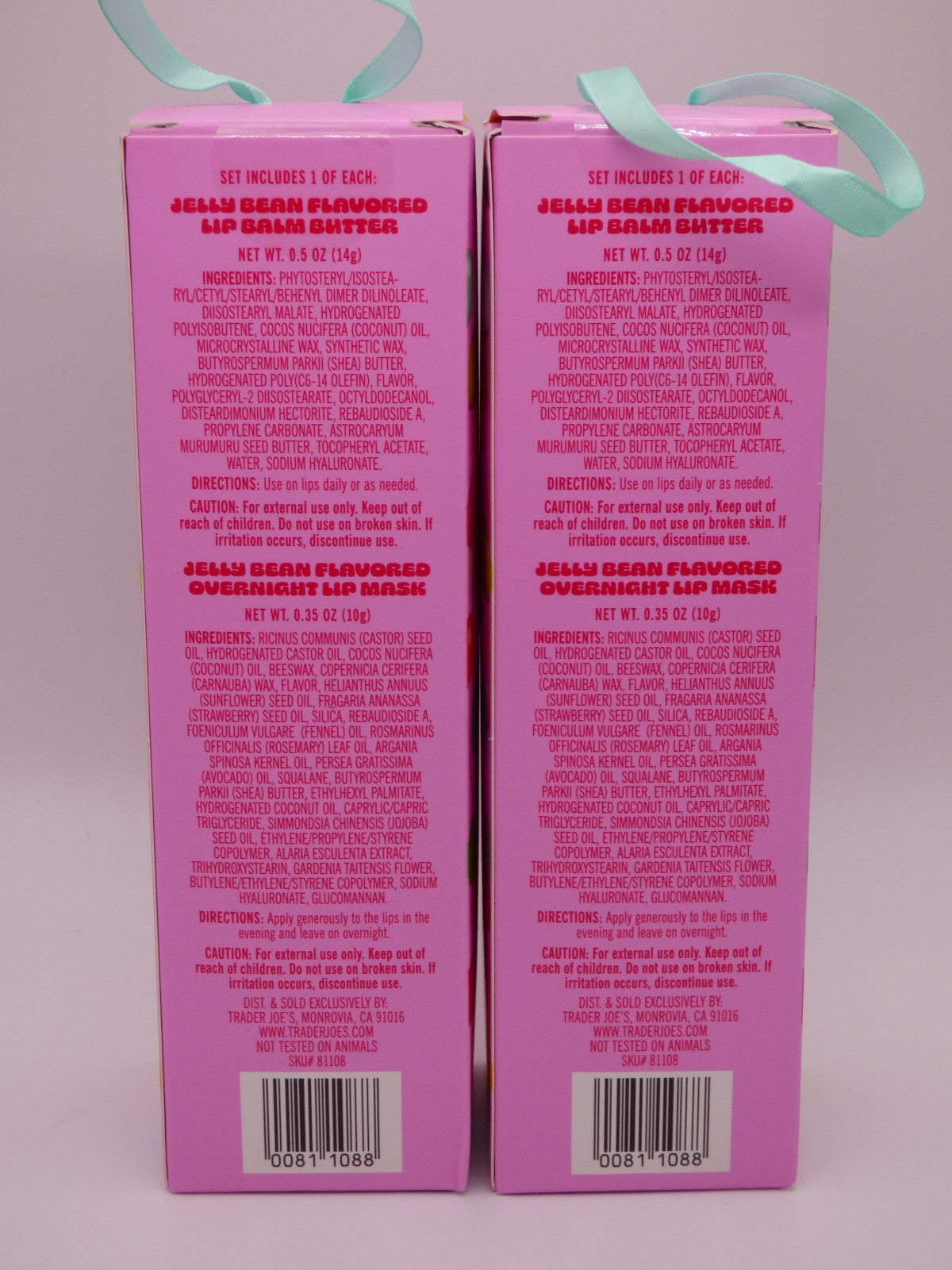 Lip Duo Set - Jelly Bean Flavored Lip Balm & Lip Gloss 2-Pack
