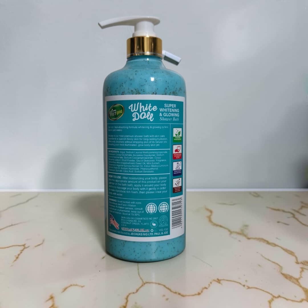 Veet Gold White Doll Brightening Body Wash 1000ml - Moisturizing Shower Gel