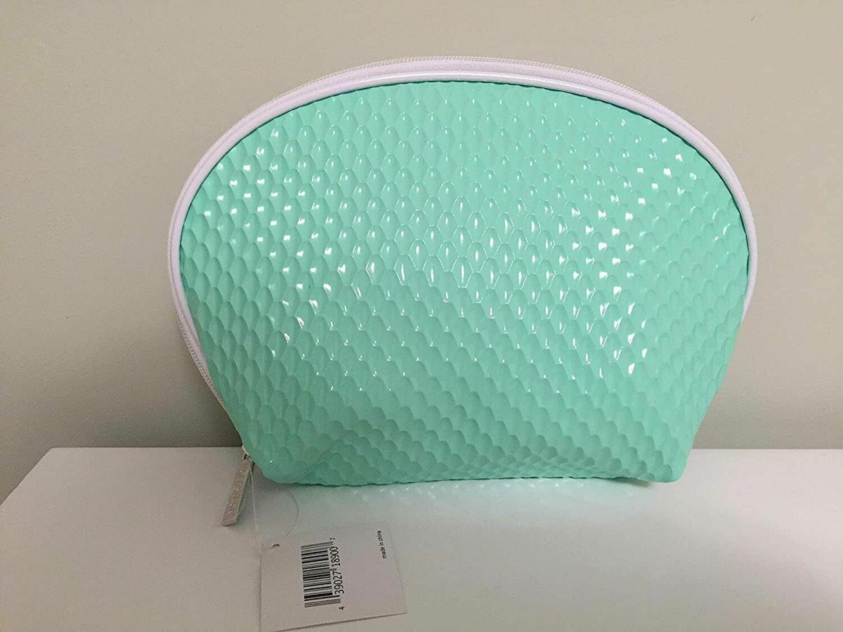Large Green Cosmetic Travel Bag with Zipper - 10x8 Inches