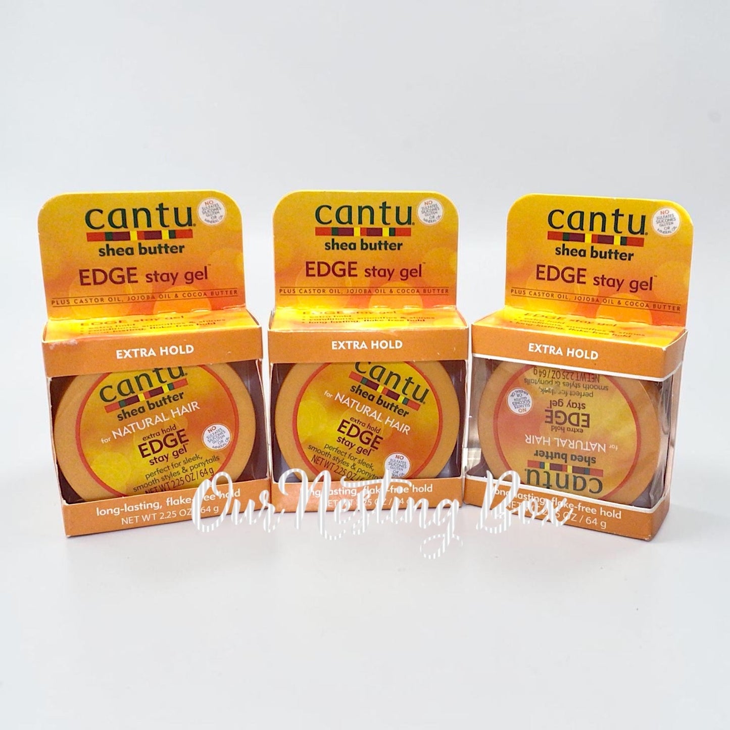 Extra Hold Edge Control Gel with Shea Butter for Natural Hair 2.25 Oz