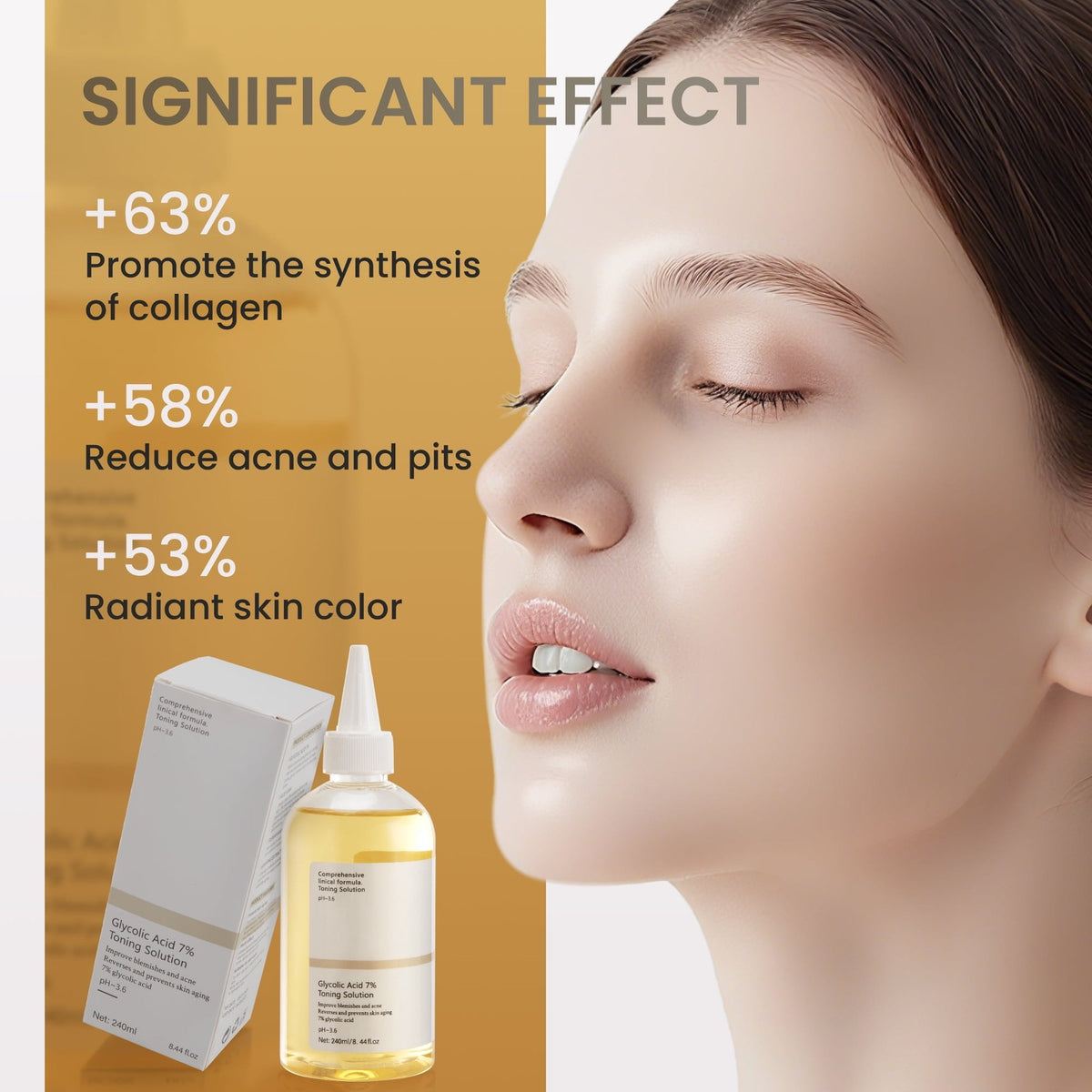 Glycolic Acid 7% Toner for Face Exfoliating Skin Resurfacing 240ml - Acne & Pore Care