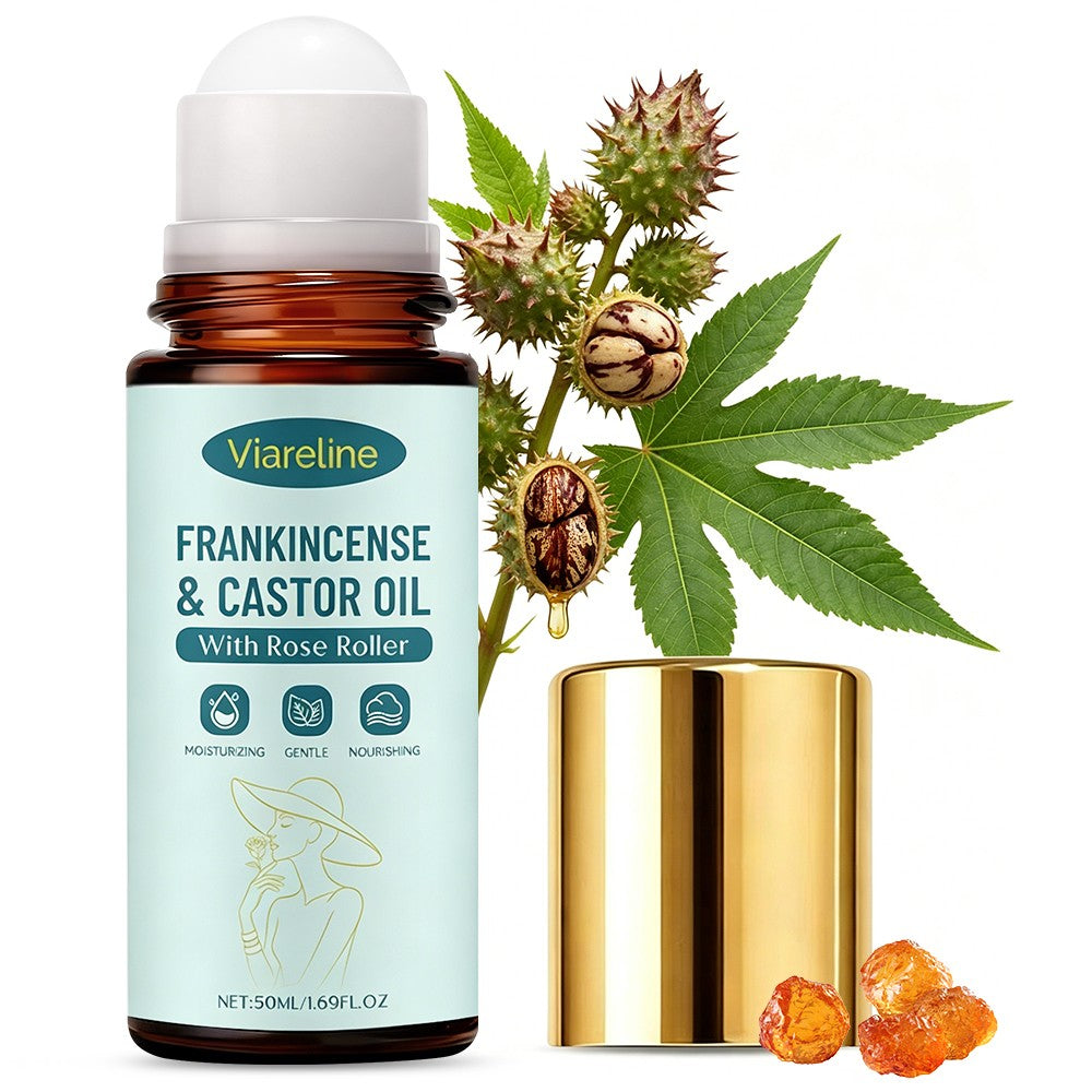 Frankincense Castor Oil Roll-On with Rose Quartz 50ml