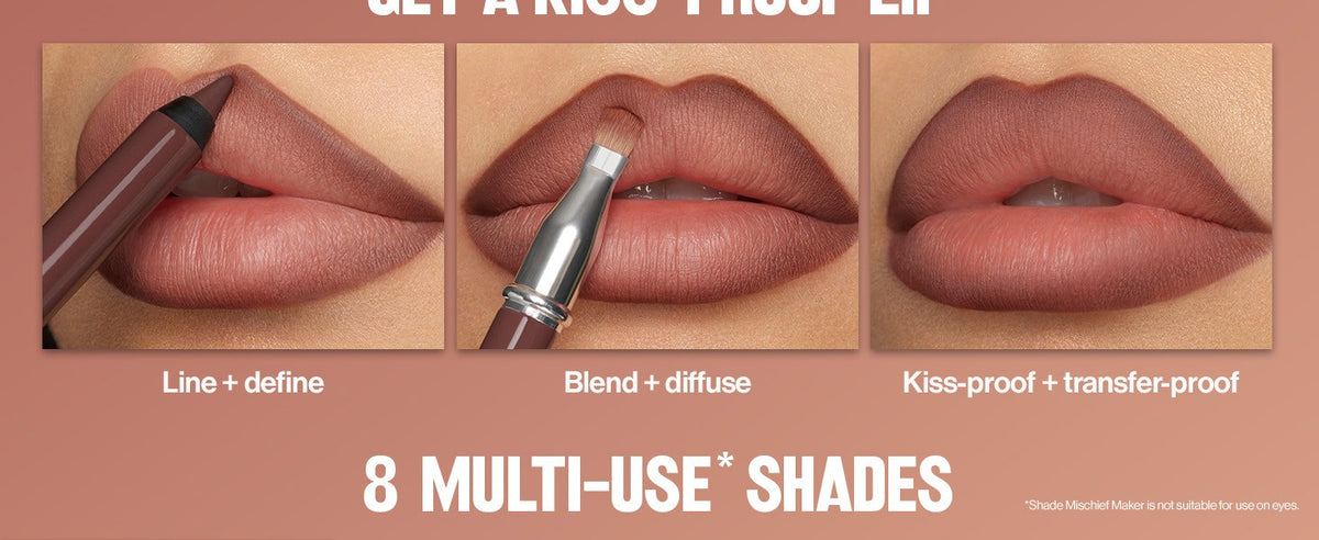 Multi-Use Lip, Face & Eye Liner with Blending Brush - 8 Shades