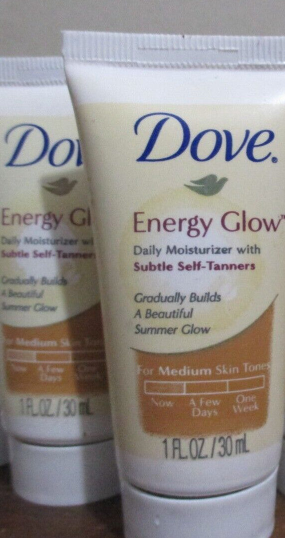 Dove Energy Glow Self Tanning Moisturizer Medium Skin Tone 1 oz - 2 Pack