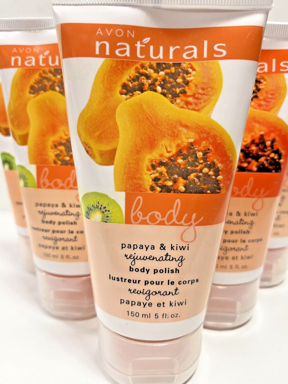 Avon Naturals~Papaya & Kiwi Rejuvenating Body Polish~Lot of 6~New