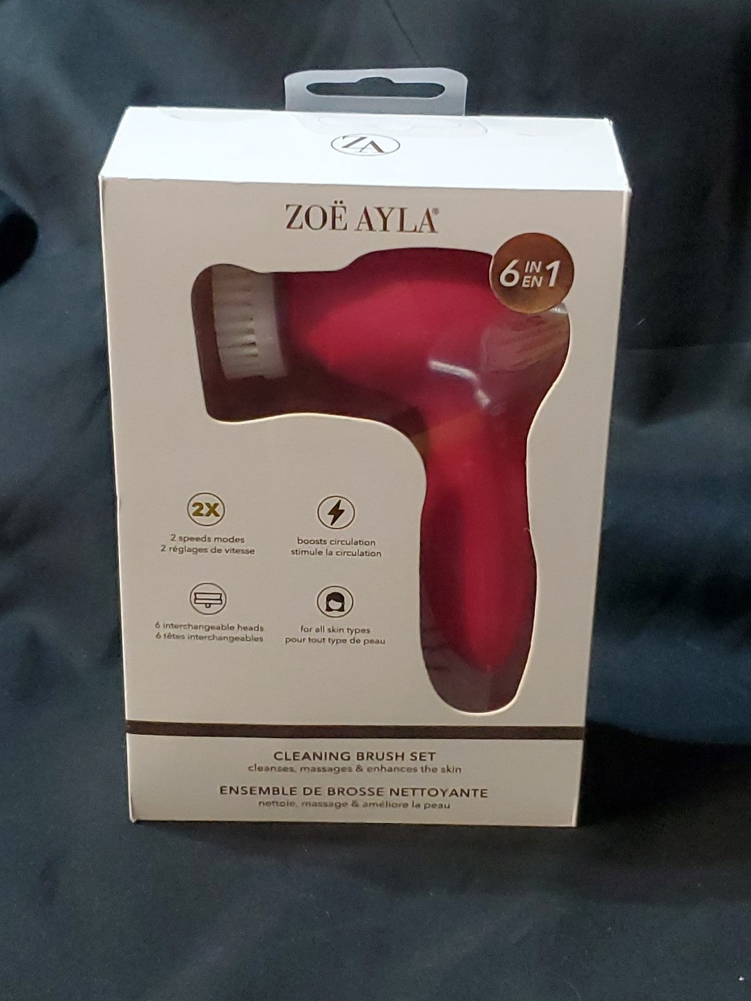 Electric Facial Cleansing Brush Set - 6-in-1 Pink Skin Care System
