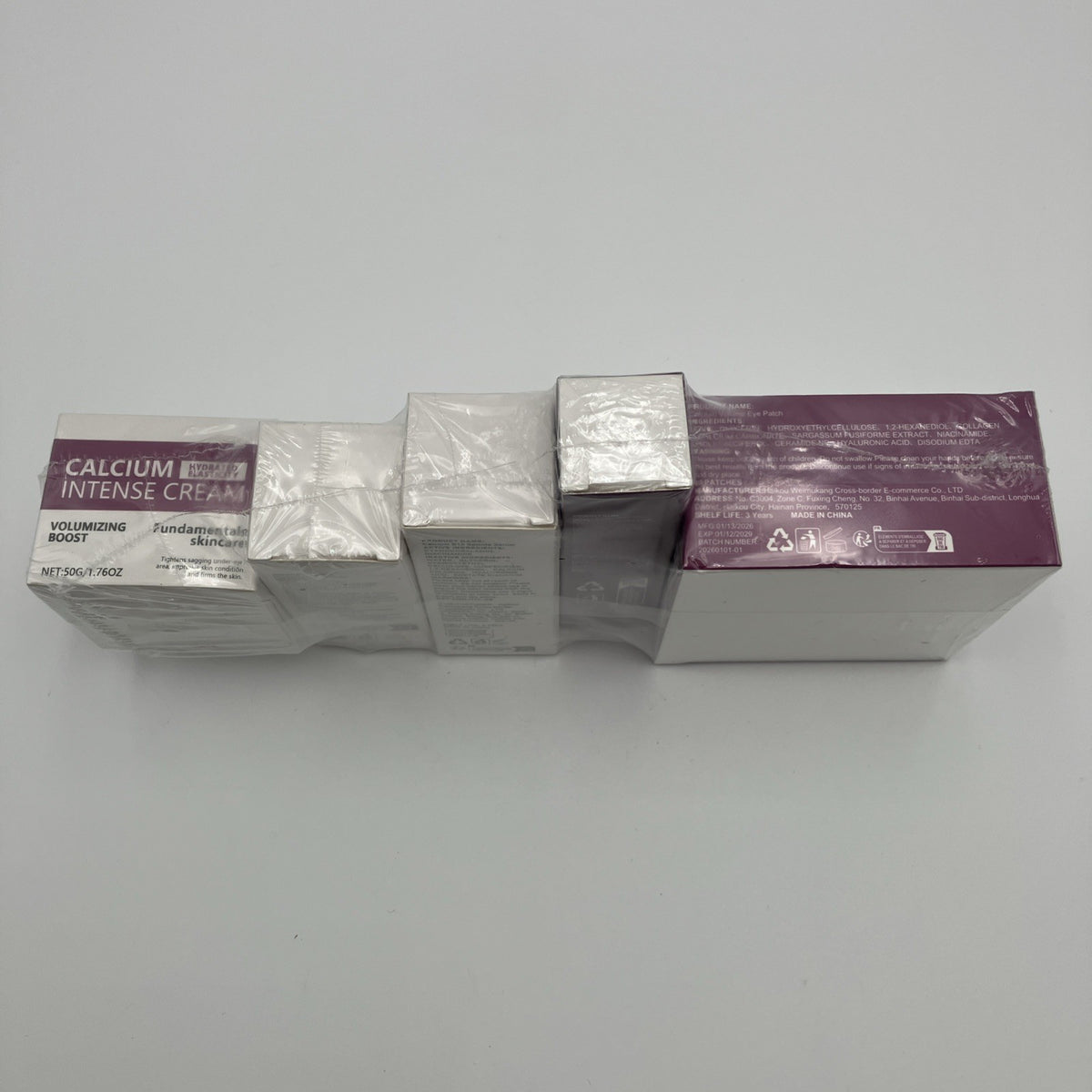 Calcium Skin Care Set with Balm Serum Eye Patches and Cream