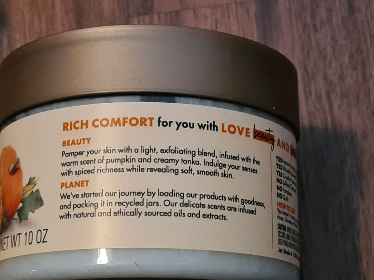 Beloved Love Beauty & Planet Pumpkin Tonka Whipped Body Scrub 10 oz