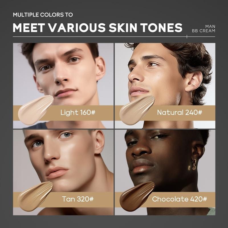 Men's Full Coverage Waterproof BB Cream Concealer with SPF 15 - Natural Tone