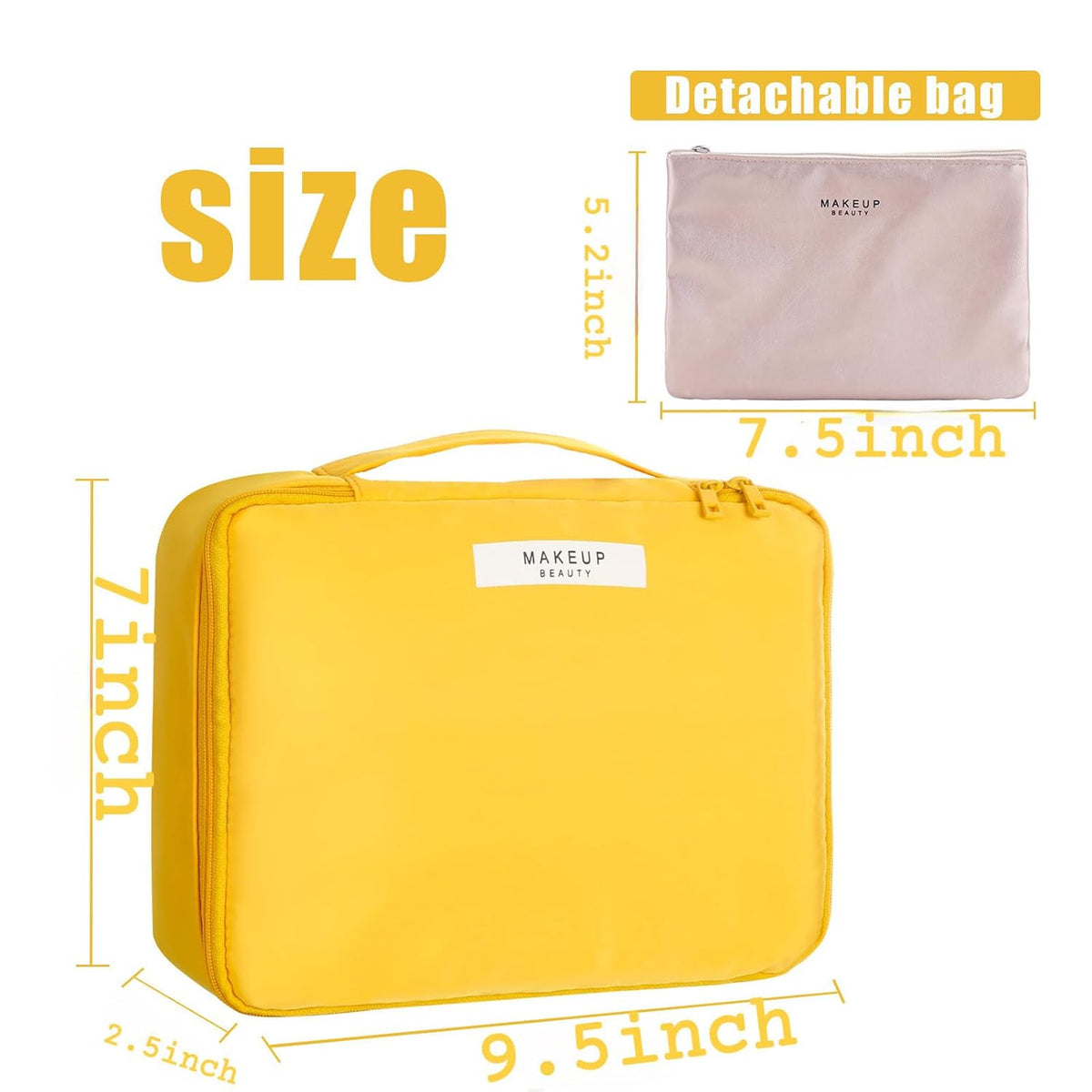 Lightweight Travel Makeup Bag with Large Capacity and Waterproof Interior