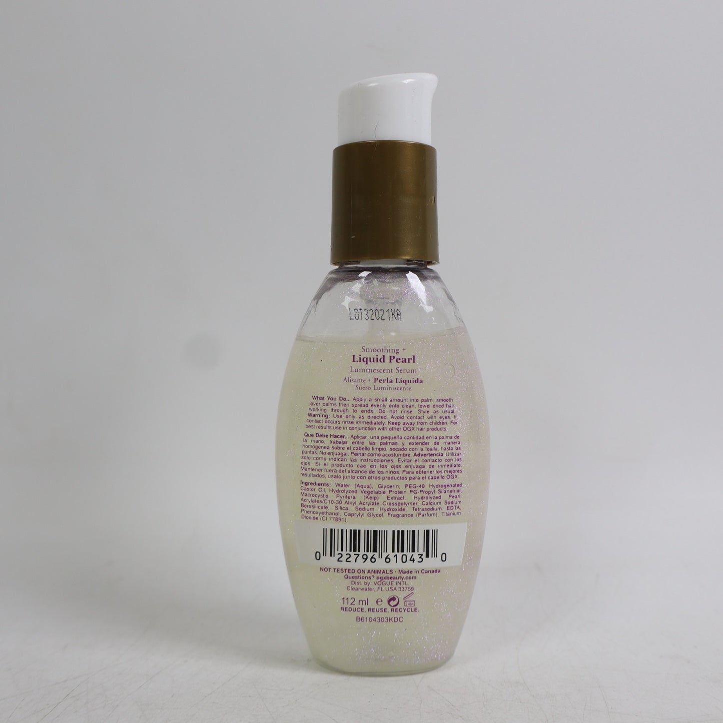 OGX Smoothing Liquid Pearl Luminescent Hair Serum 3.8 Oz