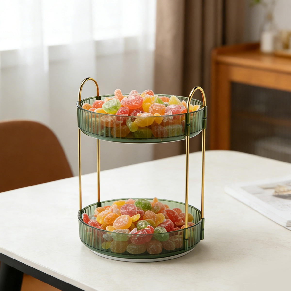 2-Tier Rotating Makeup Organizer for Vanity and Bathroom Storage