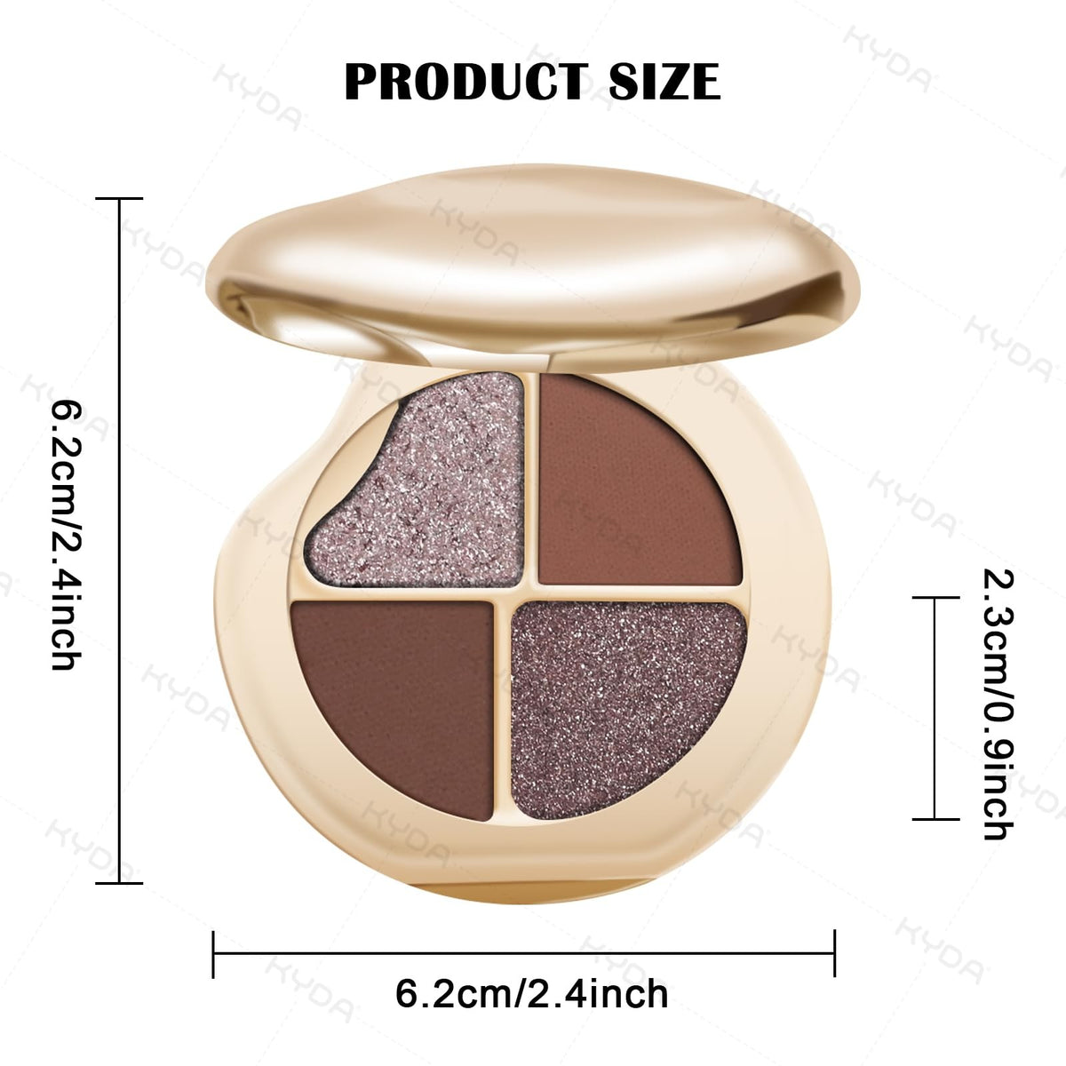 High Pigment Neutral Brown Eyeshadow Palette - 4 Color Matte & Pearl Shades