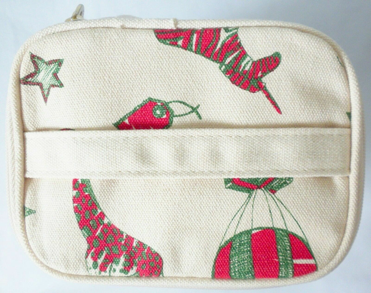 Mini Reindeer and Zebra Makeup Bag - Cotton Fabric Holiday Travel Case
