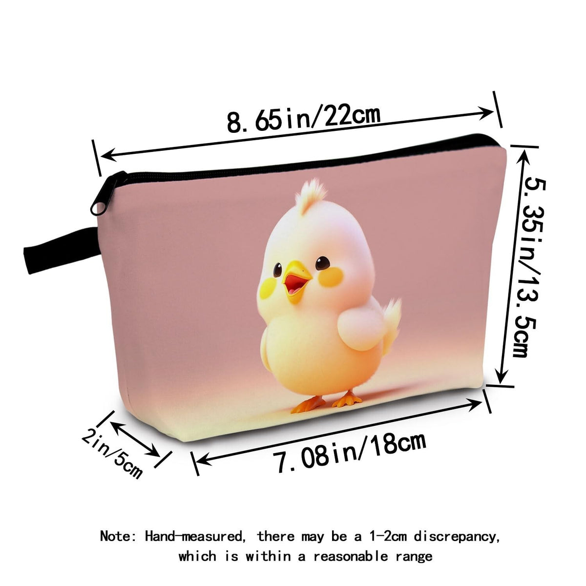 Cute Chick Print Makeup Bag for Women Travel Storage Gift