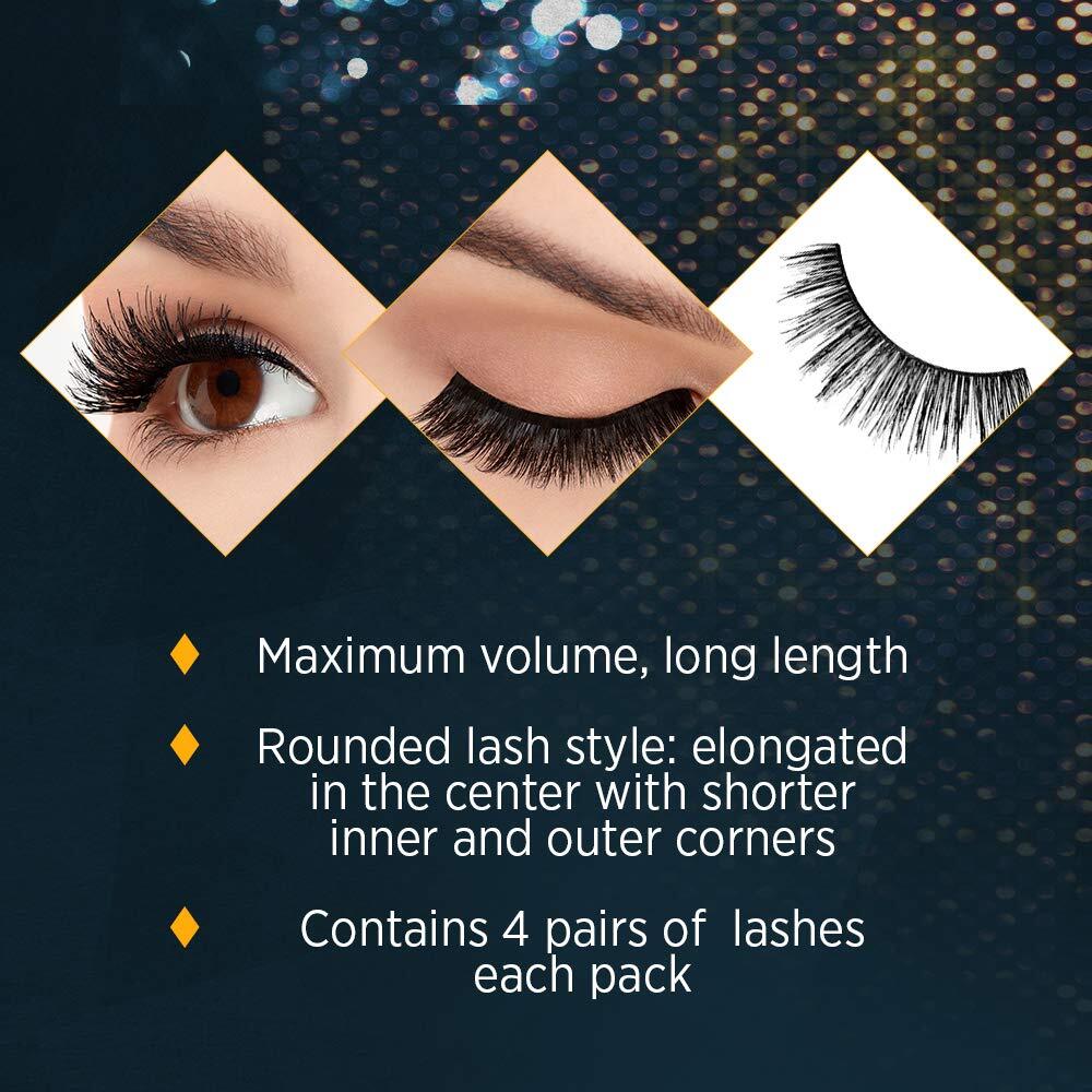 Double Layer False Eyelashes #204 - Dramatic Volume for All Eye Shapes - 4 Pack
