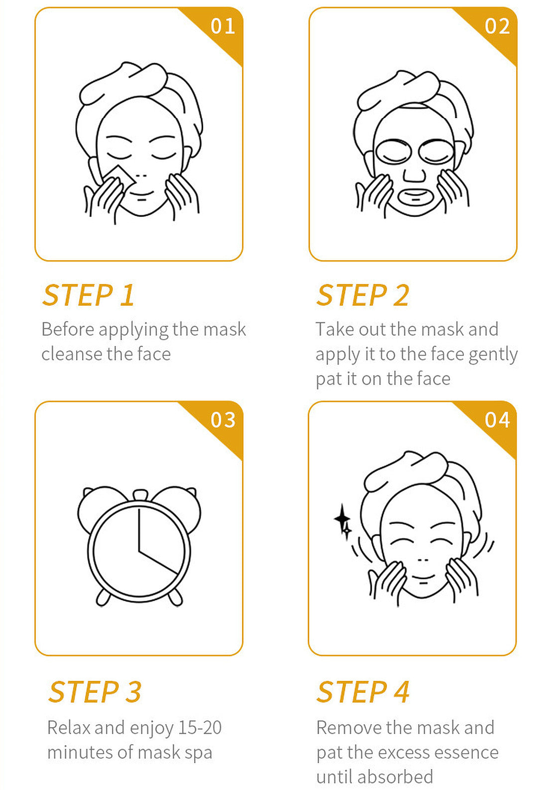 Rice Raw Pulp Moisturizing Facial Mask Set - 4pcs x 25g