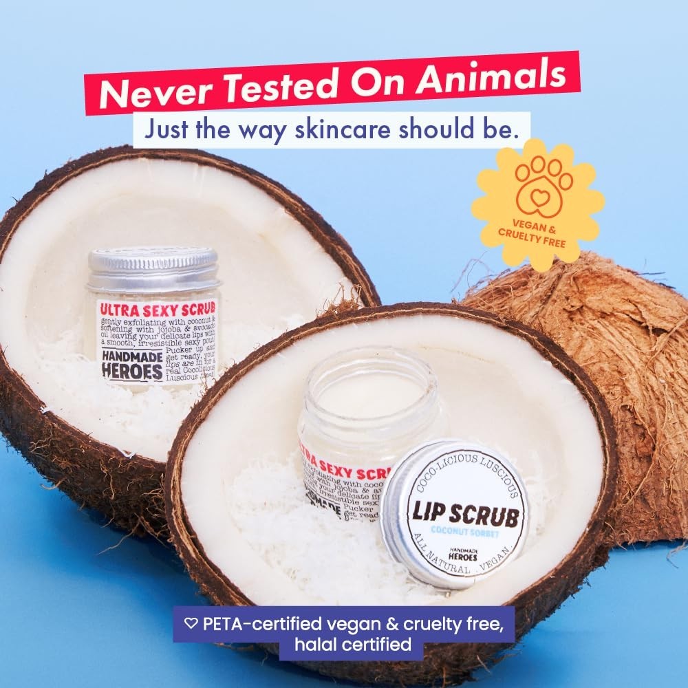 Natural Coconut Sorbet Lip Scrub - Exfoliator for Soft, Smooth Lips 1oz