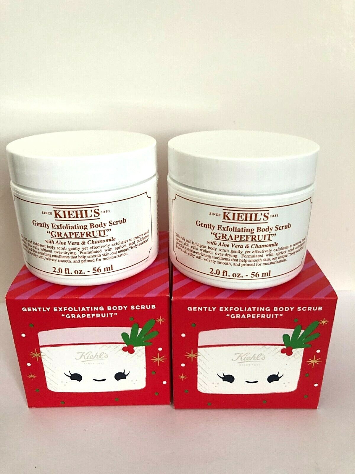 Lot of 2 KIEHL'S GENTLY EXFOLIATING BODY SCRUB GRAPEFRUIT OZ-NIB