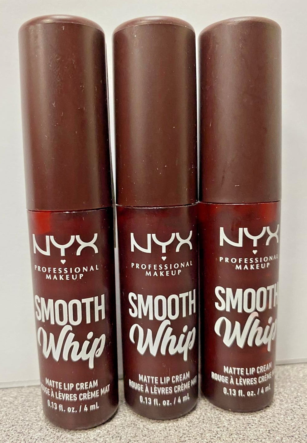 NYX Smooth Matte Lip Cream Set - Chocolate Mousse, 0.13 fl oz Each (3 pcs) New & Sealed