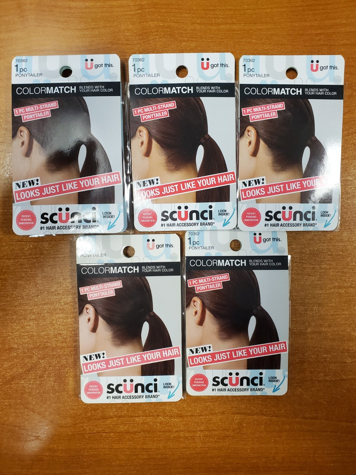 Scunci Color Match Multi Strand Ponytailer *BROWN* *CHOOSE QUANTITY