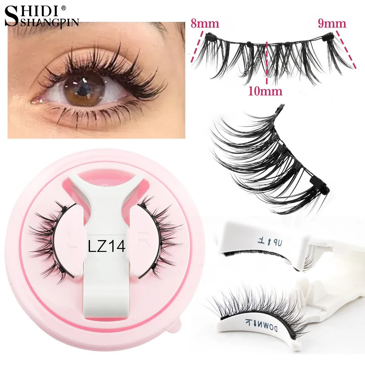 Magnetic False Eyelashes with Applicator Set – Reusable 3D Natural Look