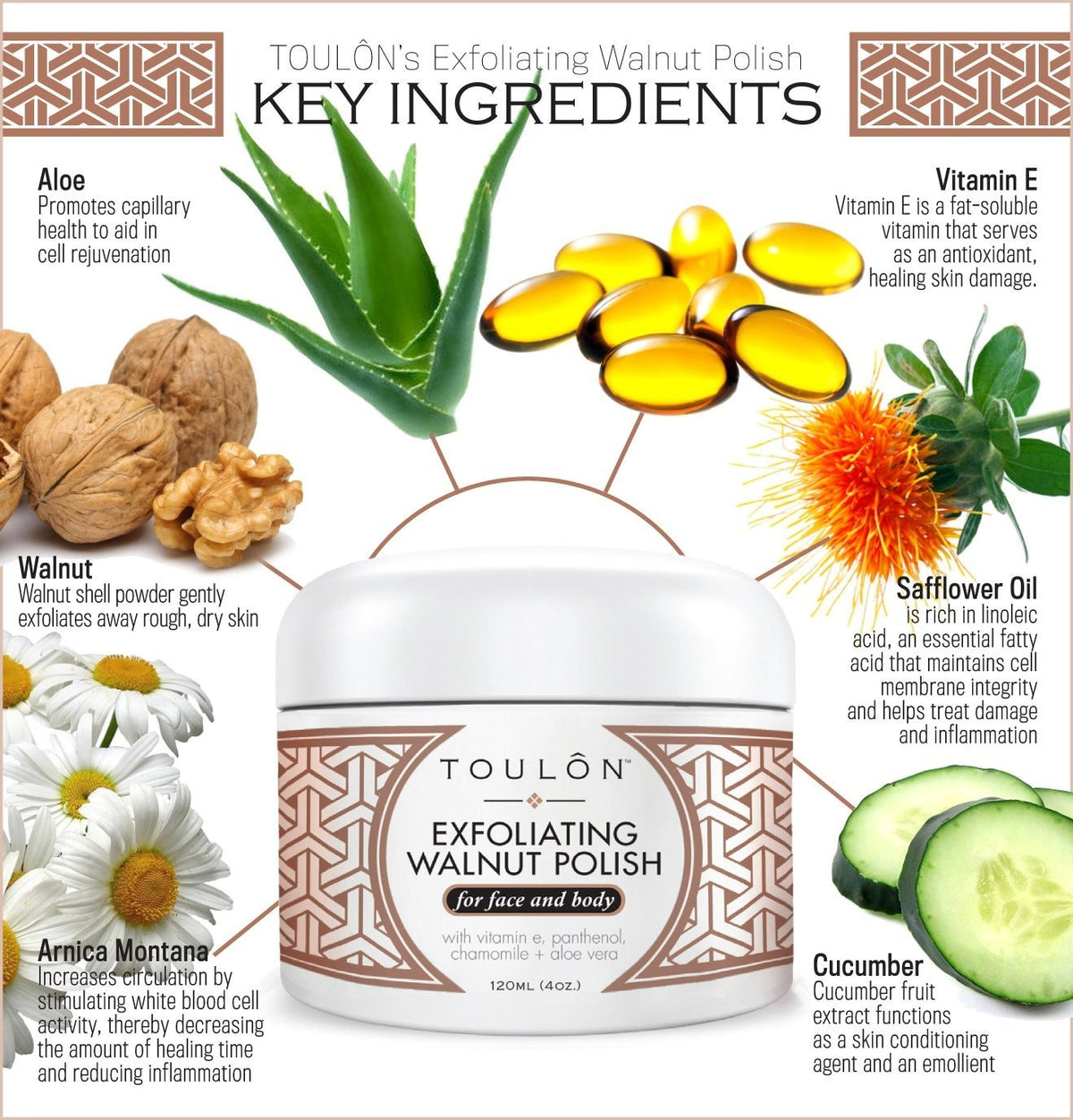 EXFOLIATING FACE WASH EXFOLITE SCRUB - PORE CLEANER NATURAL WALNUT