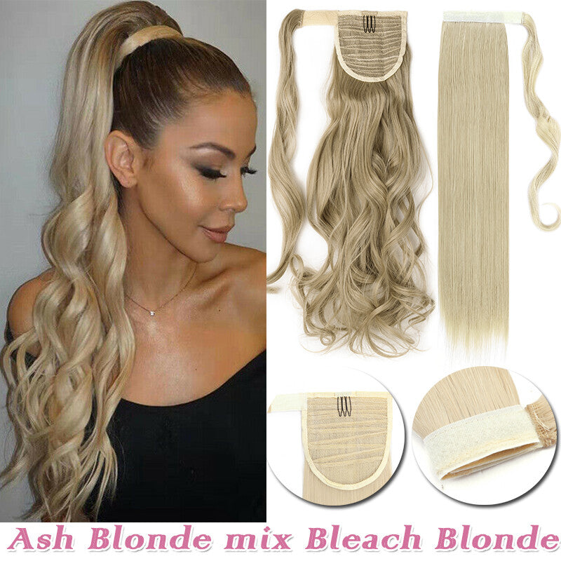 Clip-In Thick Hair Ponytail Extension - Real Human Hair, Various Lengths & Colors
