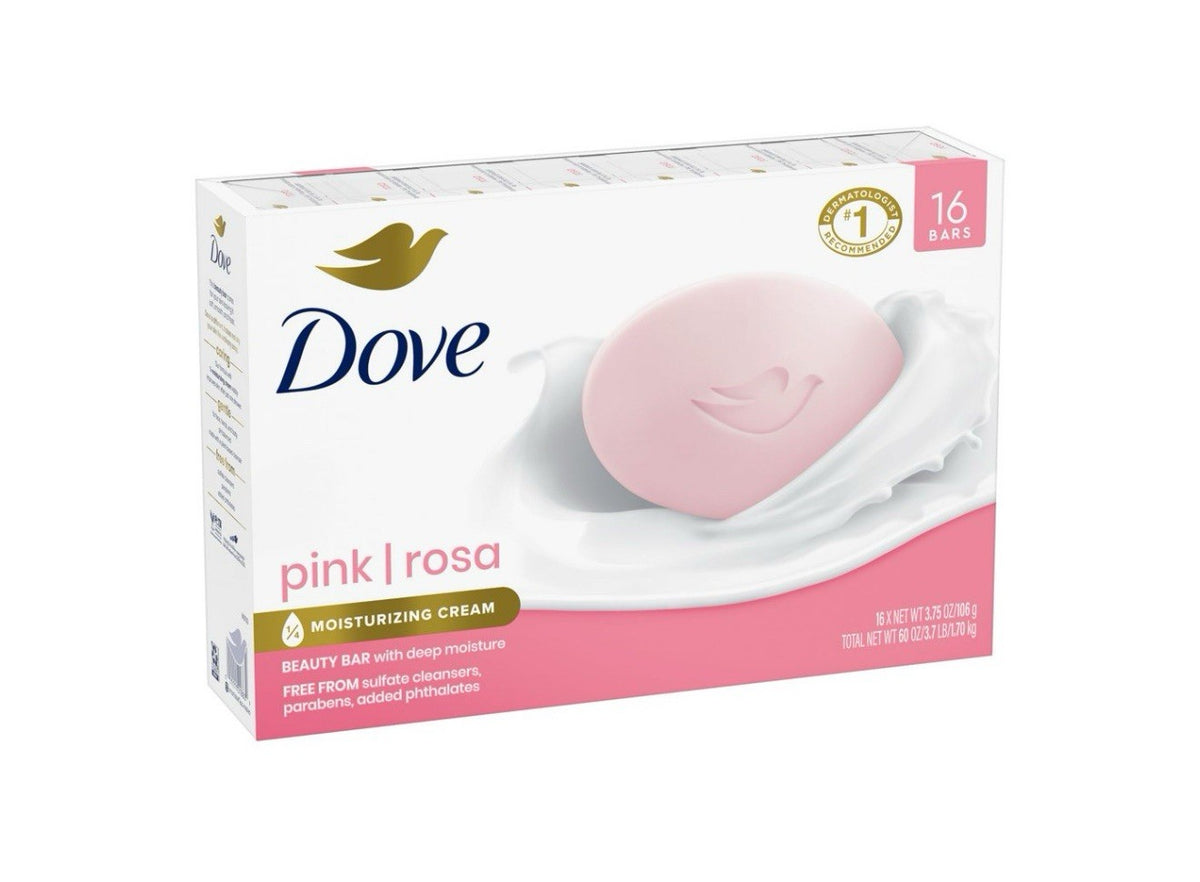 Dove Pink Beauty Bar Soap - 3.75 Ounce, Pack of 16