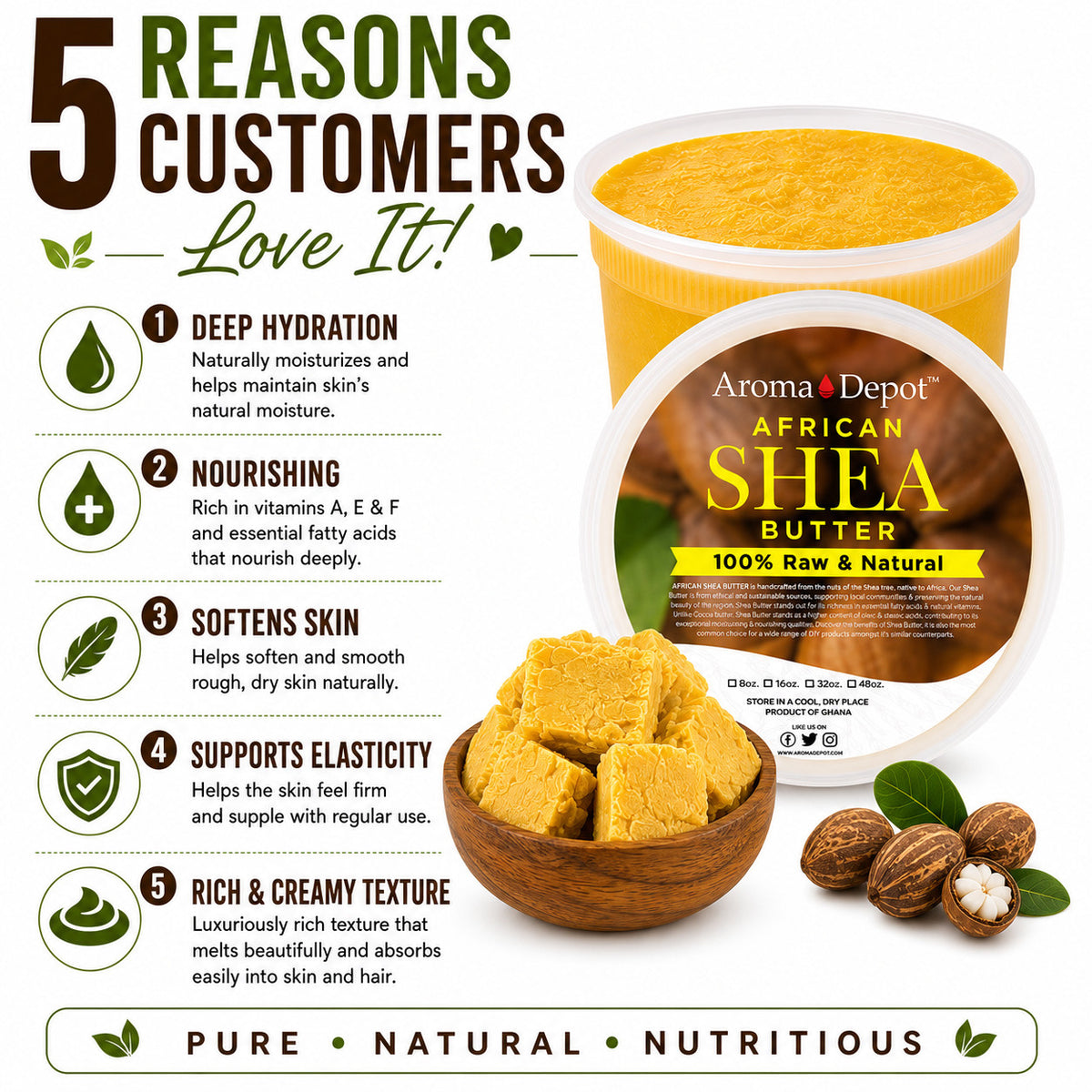 African Shea Butter 32 oz Bundle - Raw Unrefined Ghana