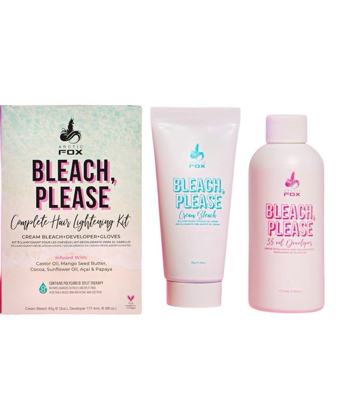 Hair Bleach & Developer Kit - 3 Pack Lightening