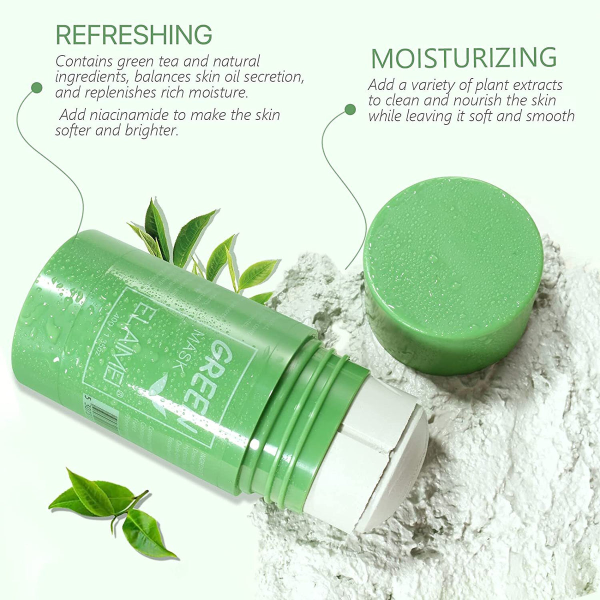 Green Tea Clay Cleansing Stick - 4pcs Facial Mask Set
