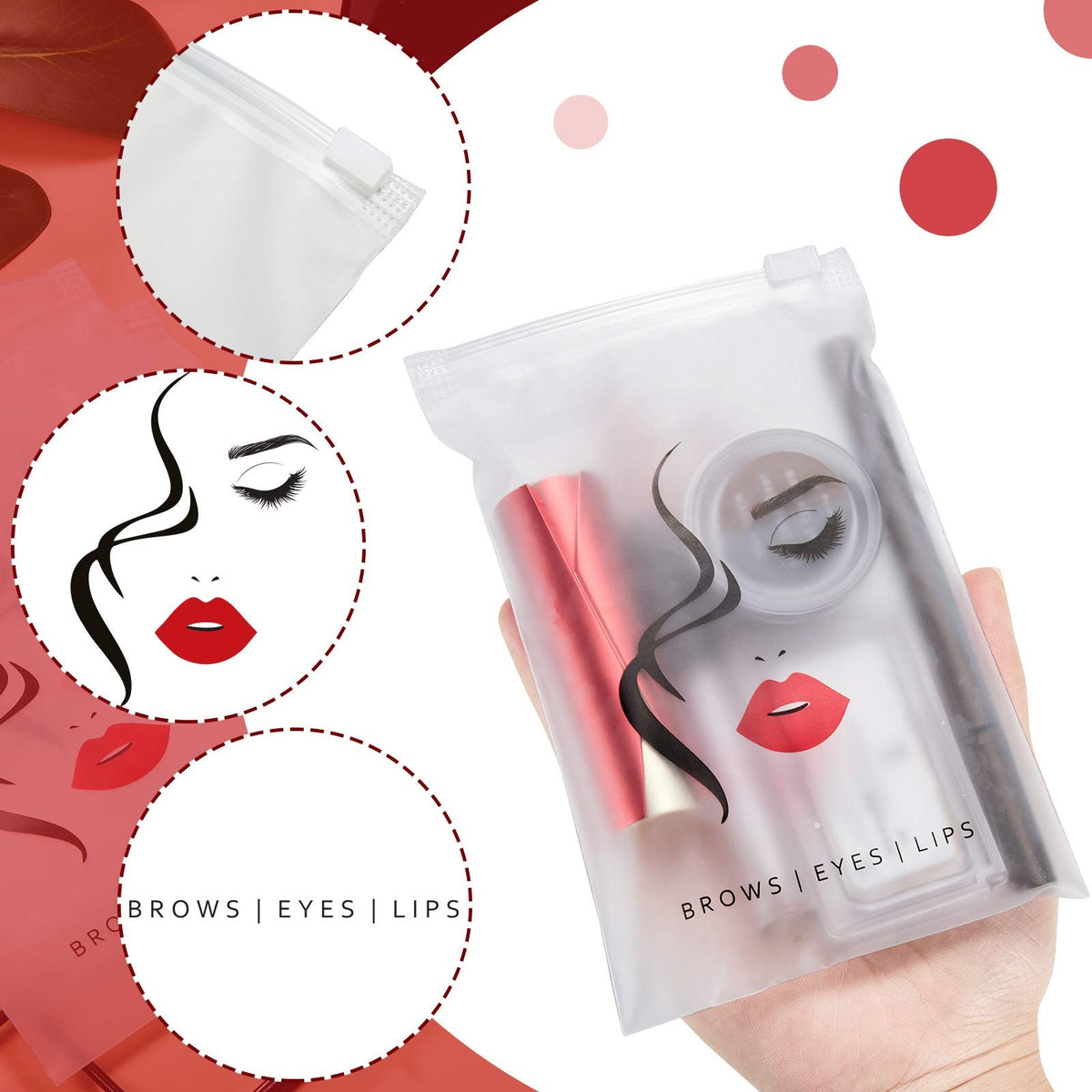 Transparent Eyebrow Microblading Aftercare Bags - 100 Pack