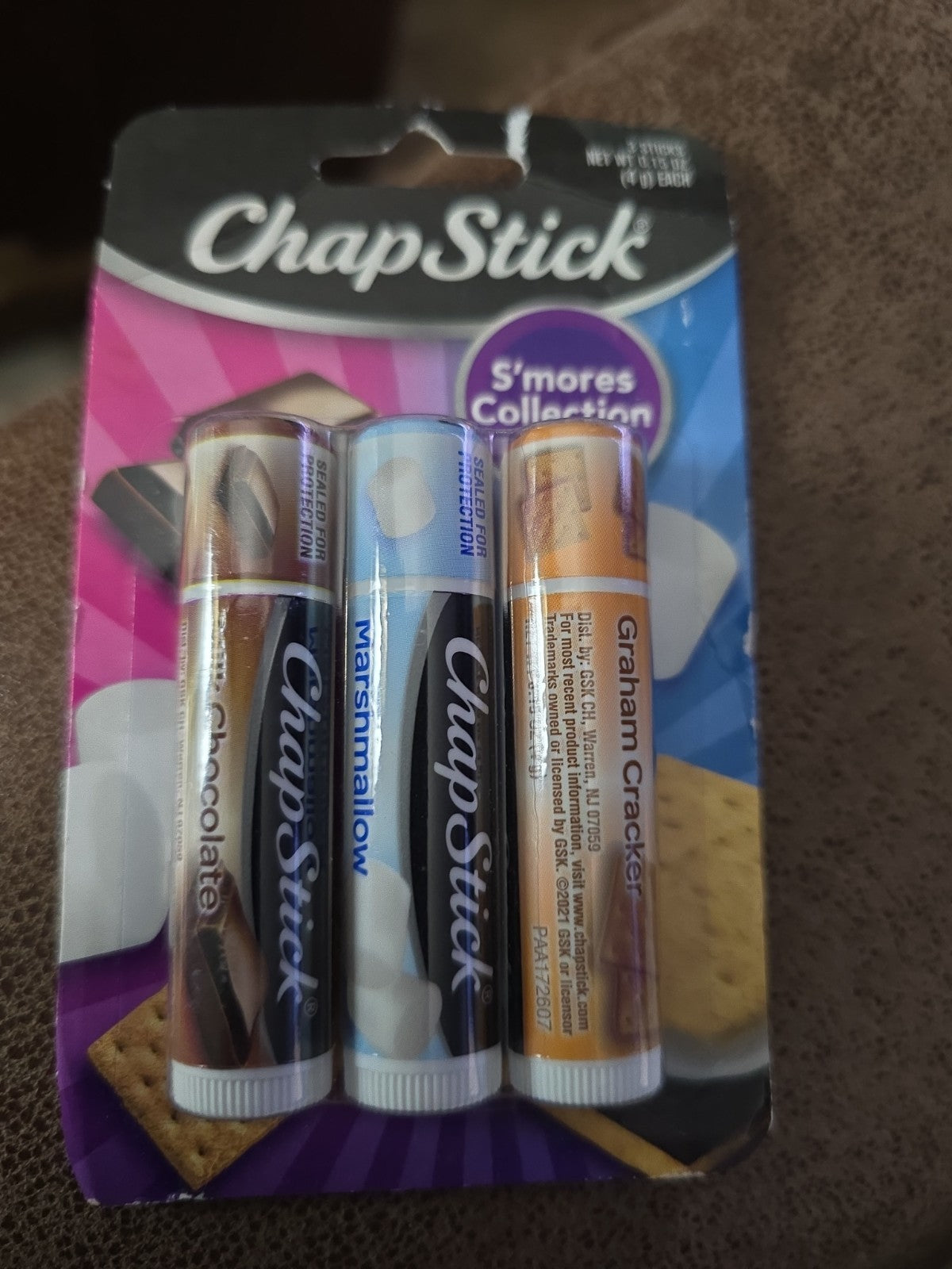 ChapStick S'Mores Lip Balm Set - Graham Cracker, Marshmallow & Milk Chocolate, 3 Count