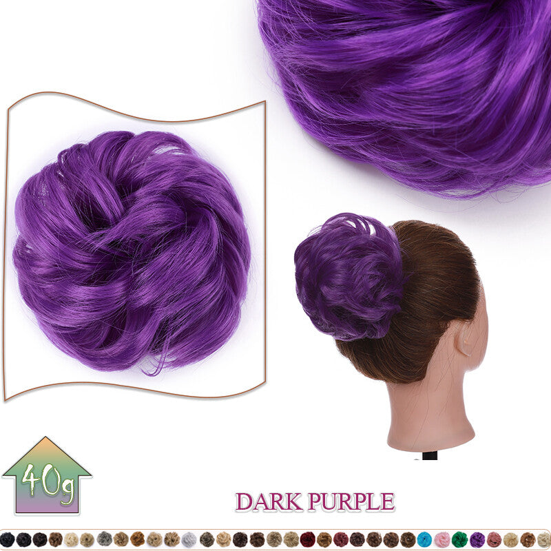 Curly Messy Bun Hair Extension Scrunchie Natural Updo Thick Human Hair