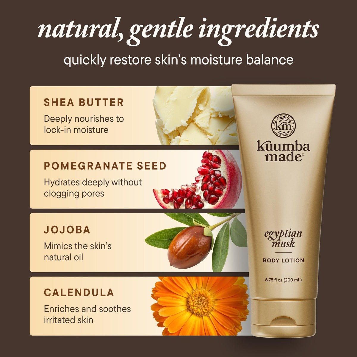 Kuumba Made Egyptian Musk Body Lotion, Hydrating Daily 6.75 Ounce