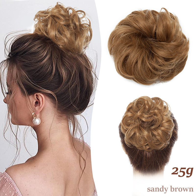 Thick Curly Messy Bun Hair Piece - Synthetic Hair Extensions for Updo & Volume