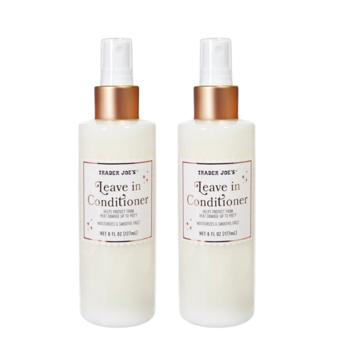 Trader Joe's Leave-In Conditioner with Heat Protection up to 450°F - 6 fl oz (2 Pack)