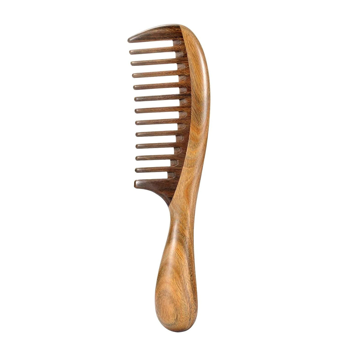 Natural Wooden Wide Tooth Comb for Curly Hair - Reduces Snagging & Breakage